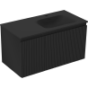 Mexen Rivel dulap baie 90 cm cu lavoar Vela dreapta, 1S, 1D, canelat, negru mat - 91A23-09047-3-BBFF71-W23P71