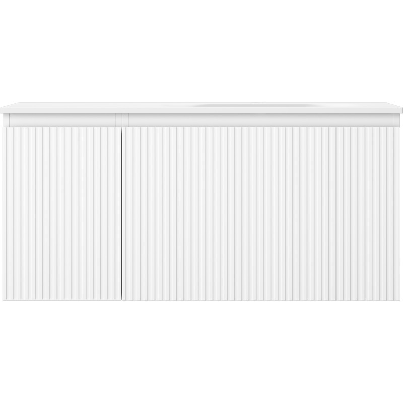 Mexen Rivel dulap de baie 100 cm cu lavoar Vela dreapta, 1S, 1D, cu striații, alb mat - 91A23-10047-3-BBFF01-W23P01