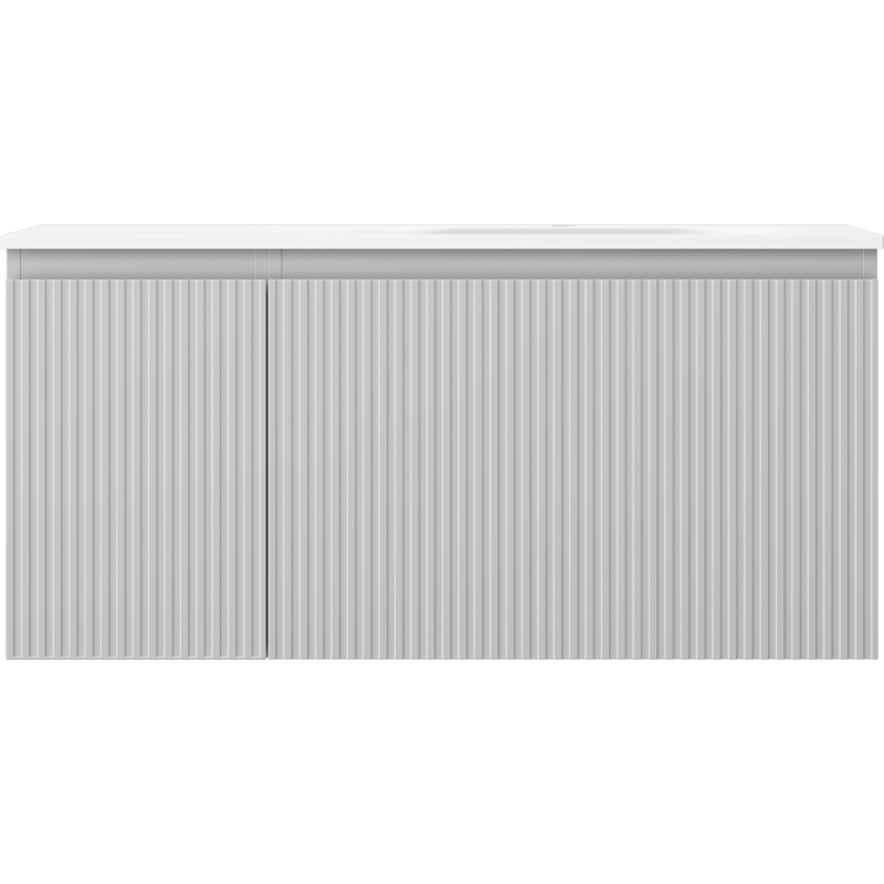 Mexen Rivel dulap baie 100 cm cu chiuvetă Vela dreapta, 1S, 1D, canelat, gri mat/alb mat - 91A23-10047-3-BBFF62-W23P01