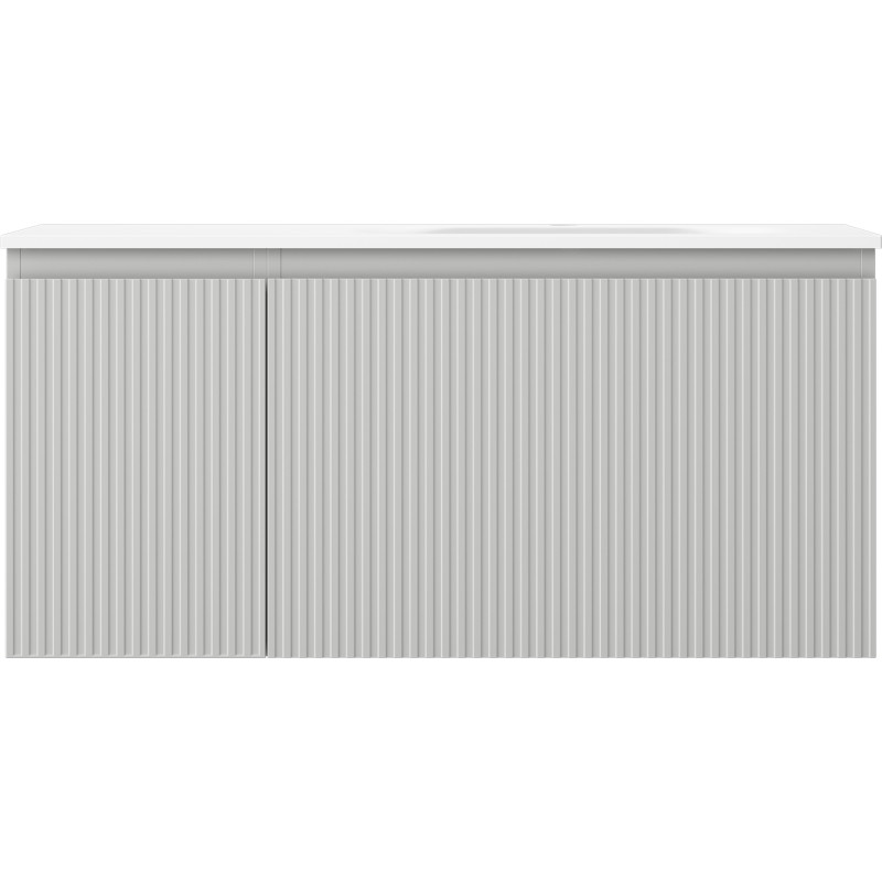 Mexen Rivel dulap de baie 100 cm cu lavoar Vela dreapta, 1S, 1D, canelat, gri mat/alb mat - 91A23-10047-3-BBFF62-W23P01