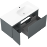 Mexen Rivel dulap baie 100 cm cu lavoar Vela dreapta, 1S, 1D, canelat, grafit/alb mat - 91A23-10047-3-BBFF66-W23P01