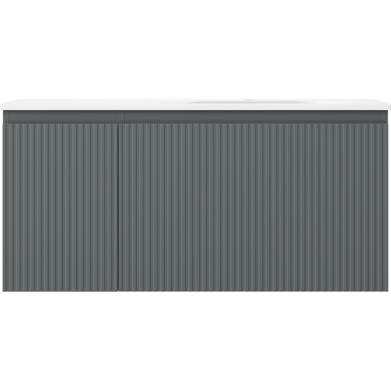 Mexen Rivel dulap baie 100 cm cu lavoar Vela dreapta, 1S, 1D, canelat, grafit/alb mat - 91A23-10047-3-BBFF66-W23P01