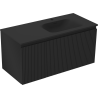 Mexen Rivel dulap de baie 100 cm cu lavoar Vela dreapta, 1S, 1D, șanfrenat, negru mat - 91A23-10047-3-BBFF71-W23P71