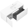 Mexen Rivel dulap baie 120 cm cu lavoar Vela dreapta, 1S, 1D, canelat, alb mat - 91A23-12047-3-BBFF01-W23P01