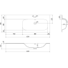 Mexen Rivel fürdőszobaszekrény 120 cm-es Vela jobb oldali mosdóval, 1S, 1D, barázdált, fehér matt - 91A23-12047-3-BBFF01-W23P01