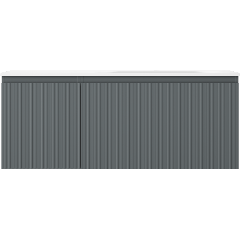 Mexen Rivel dulap baie 120 cm cu chiuvetă Vela dreapta, 1S, 1D, canelat, grafit/alb mat - 91A23-12047-3-BBFF66-W23P01