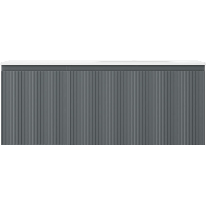 Mexen Rivel dulap baie 120 cm cu lavoar Vela dreapta, 1S, 1D, canelat, grafit/alb mat - 91A23-12047-3-BBFF66-W23P01