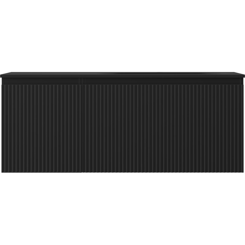 Mexen Rivel dulap baie 120 cm cu lavoar Vela dreapta, 1S, 1D, structurat, negru mat - 91A23-12047-3-BBFF71-W23P71
