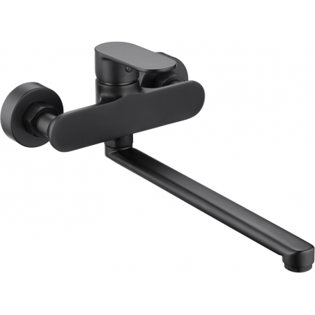 Mexen Milo baterie de baie cu gură de scurgere lungă, neagră - 71335-70