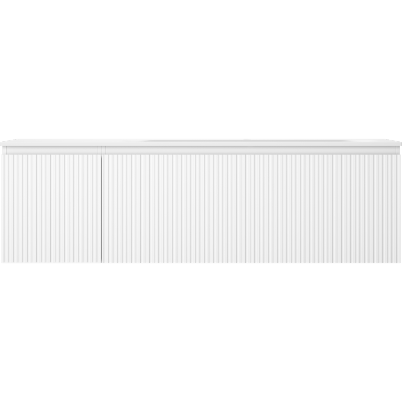 Mexen Rivel dulap baie 160 cm cu lavoar Vela dreapta, 1S, 1D, canelat, alb mat - 91A23-16047-3-BBFF01-W23P01