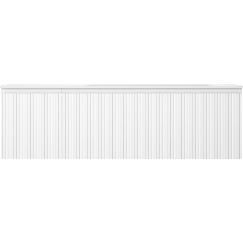 Mexen Rivel dulap de baie 160 cm cu chiuvetă Vela dreapta, 1S, 1D, canelat, alb mat - 91A23-16047-3-BBFF01-W23P01