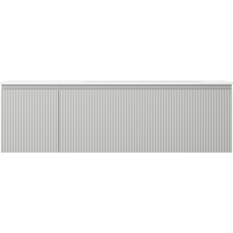 Mexen Rivel dulap baie 160 cm cu chiuvetă Vela dreapta, 1S, 1D, canelate, gri mat/alb mat - 91A23-16047-3-BBFF62-W23P01