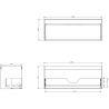 Mexen Rivel dulap baie 160 cm cu lavoar Vela dreapta, 1S, 1D, cu caneluri, grafit/alb mat - 91A23-16047-3-BBFF66-W23P01