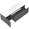Mexen Rivel dulap baie 160 cm cu lavoar Vela dreapta, 1S, 1D, canelat, grafit/alb mat - 91A23-16047-3-BBFF66-W23P01