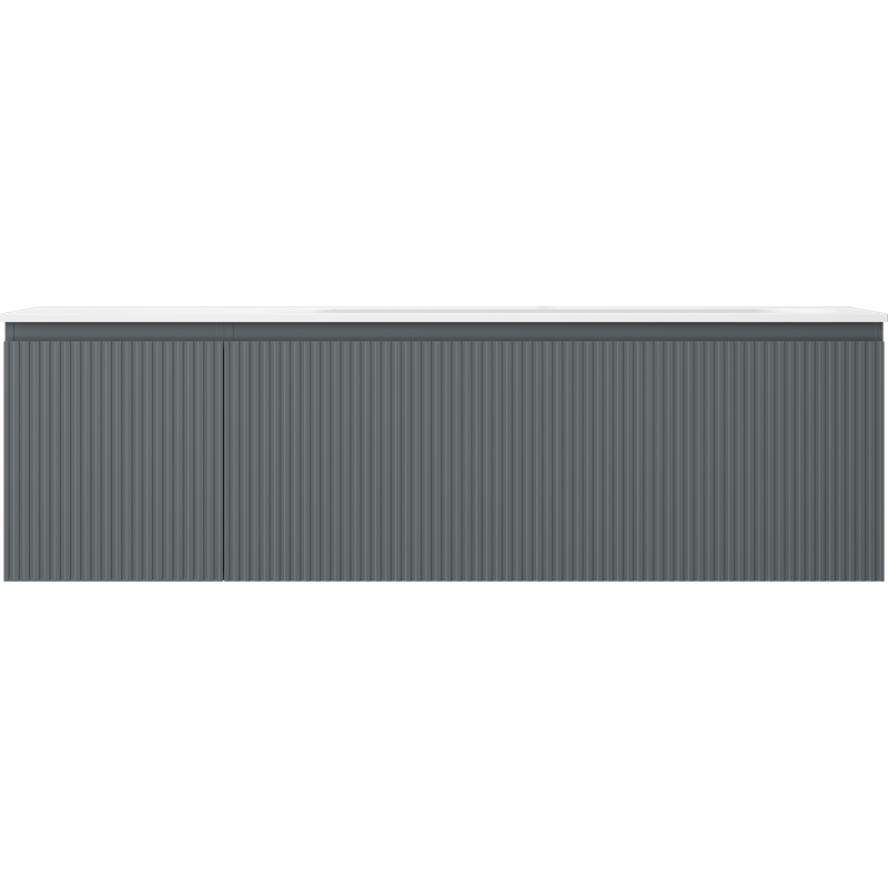 Mexen Rivel dulap baie 160 cm cu lavoar Vela dreapta, 1S, 1D, canelat, grafit/alb mat - 91A23-16047-3-BBFF66-W23P01