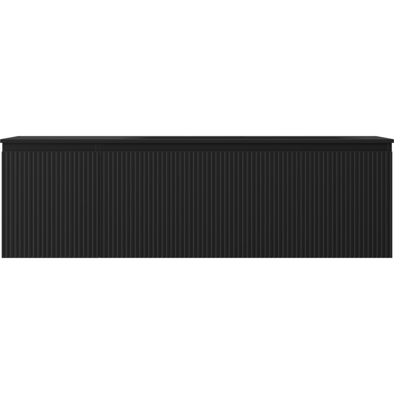 Mexen Rivel dulap baie 160 cm cu chiuvetă Vela pe dreapta, 1S, 1D, canelată, negru mat - 91A23-16047-3-BBFF71-W23P71