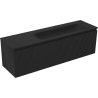 Mexen Rivel dulap de baie 160 cm cu lavoar Vela dreapta, 1S, 1D, canelurat, negru mat - 91A23-16047-3-BBFF71-W23P71