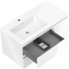 Mexen Orio dulap baie 90 cm cu lavoar Otis stânga, 2S, 1D, alb lucios - 91A13-09047-3-BBFFF00-W18L00