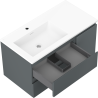 Mexen Orio dulap baie 90 cm cu lavoar Otis stânga, 2S, 1D, grafit mat/alb mat - 91A13-09047-3-BBFFF66-W18L01