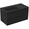 Mexen Orio dulap baie 90 cm cu lavoar Otis stânga, 2S, 1D, negru mat - 91A13-09047-3-BBFFF71-W18L71