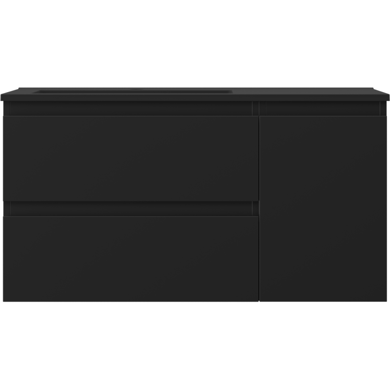 Mexen Orio dulap baie 90 cm cu lavoar Otis stânga, 2S, 1D, negru mat - 91A13-09047-3-BBFFF71-W18L71