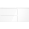 Mexen Orio dulap baie 100 cm cu lavoar Otis stânga, 2S, 1D, alb lucios - 91A13-10047-3-BBFFF00-W18L00