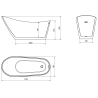 Mexen Oviedo cadă freestanding 170 x 76 cm, albă - 51561707600