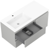 Mexen Orio dulap de baie 100 cm cu lavoar Otis stânga, 2S, 1D, gri mat/alb mat - 91A13-10047-3-BBFFF62-W18L01