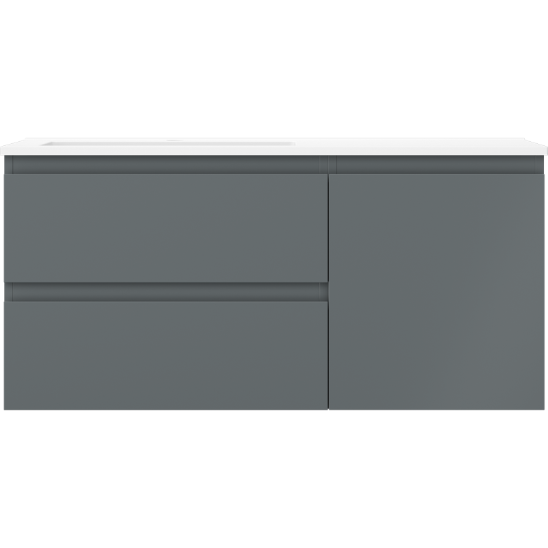 Mexen Orio dulap baie 100 cm cu chiuvetă Otis stânga, 2S, 1D, grafit mat/alb mat - 91A13-10047-3-BBFFF66-W18L01