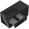 Mexen Orio dulap pentru baie 100 cm cu lavoar Otis stânga, 2S, 1D, negru lucios/negru mat - 91A13-10047-3-BBFFF70-W18L71