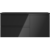 Mexen Orio dulap pentru baie 100 cm cu lavoar Otis stânga, 2S, 1D, negru lucios/negru mat - 91A13-10047-3-BBFFF70-W18L71