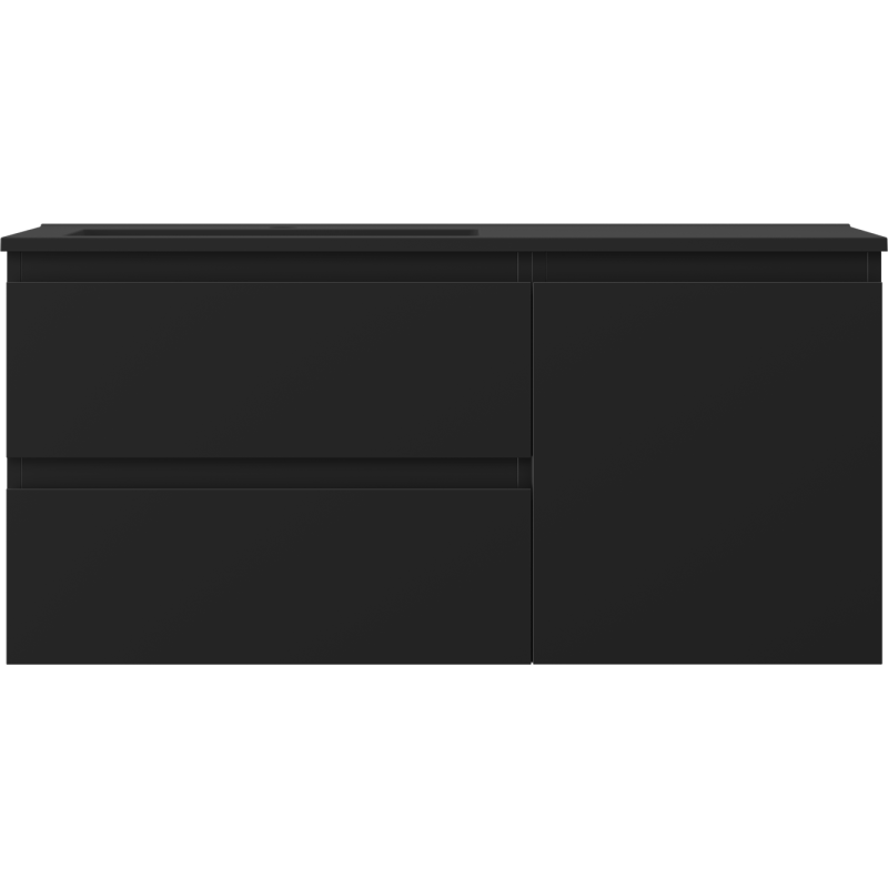Mexen Orio dulap baie 100 cm cu lavoar Otis stânga, 2S, 1D, negru mat - 91A13-10047-3-BBFFF71-W18L71