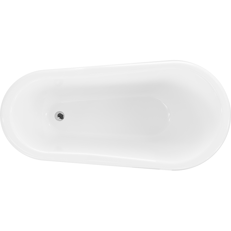 Mexen Retro cadă de sine stătătoare 150 x 73 cm, albă, picioare crom - 53251507300-00