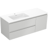 Mexen Orio 120 cm-es fürdőszobaszekrény Otis bal oldali mosdóval, 2S, 1D, szürke matt/fehér matt
