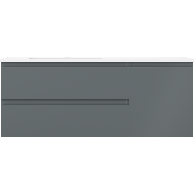 Mexen Orio dulap baie 120 cm cu lavoar Otis stâng, 2S, 1D, grafit mat/alb mat - 91A13-12047-3-BBFFF66-W18L01