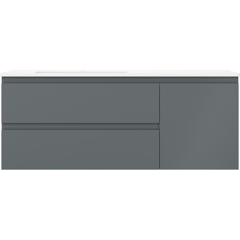 Mexen Orio dulap baie 120 cm cu lavoar Otis stânga, 2S, 1D, grafit mat/alb mat - 91A13-12047-3-BBFFF66-W18L01