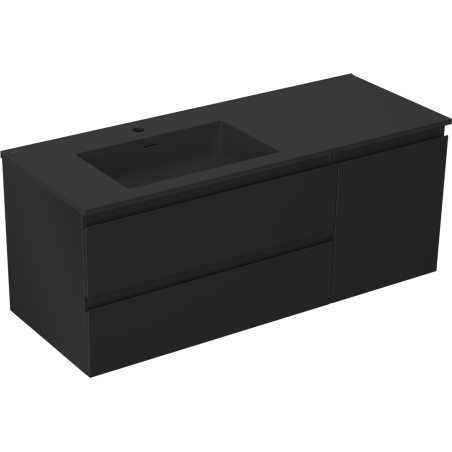 Mexen Orio dulap baie 120 cm cu lavoar Otis stânga, 2S, 1D, negru mat - 91A13-12047-3-BBFFF71-W18L71