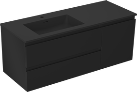 Mexen Orio dulap baie 120 cm cu lavoar Otis stânga, 2S, 1D, negru mat - 91A13-12047-3-BBFFF71-W18L71
