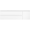 Mexen Orio 160 cm-es fürdőszobai szekrény bal oldali Otis mosdóval, 2S, 1D, fehér matt - 91A13-16047-3-BBFFF01-W18L01