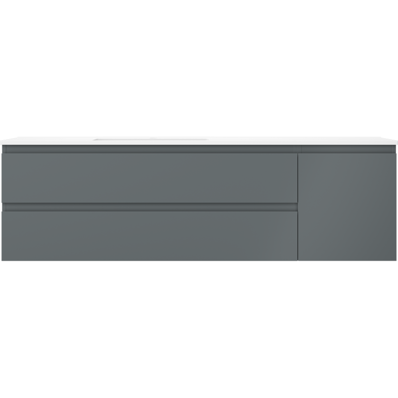 Mexen Orio dulap baie 160 cm cu lavoar Otis stâng, 2S, 1D, grafit mat/alb mat - 91A13-16047-3-BBFFF66-W18L01