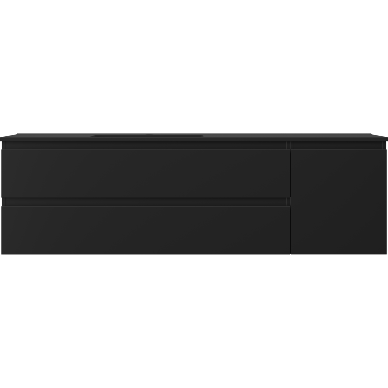 Mexen Orio dulap baie 160 cm cu lavoar Otis stânga, 2S, 1D, negru mat - 91A13-16047-3-BBFFF71-W18L71