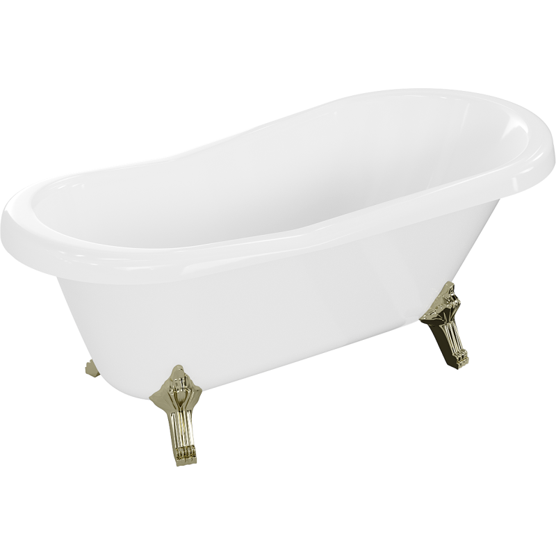 Mexen Retro cadă de baie freestanding 150 x 73 cm, albă, picioare aurii - 53251507300-50