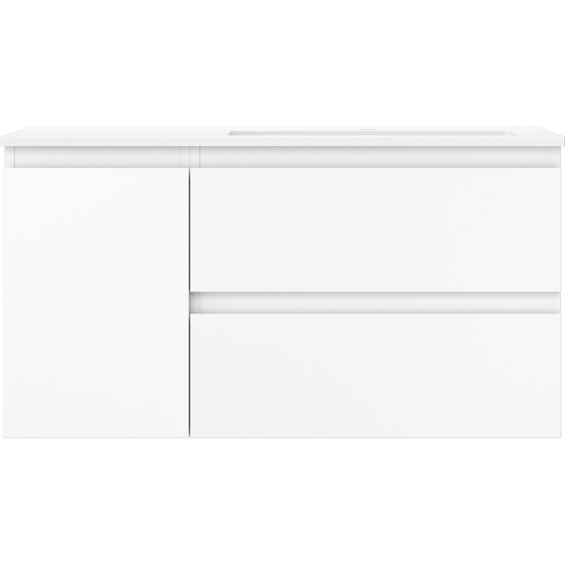 Mexen Orio dulap pentru baie 90 cm cu lavoar Otis dreapta, 2S, 1D, alb mat - 91A13-09047-3-BBFFF01-W18P01