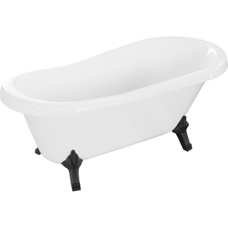 Mexen Retro cadă de baie freestanding 150 x 73 cm, albă, picioare negre - 53251507300-70