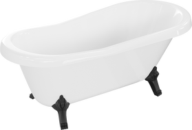 Mexen Retro cadă de baie freestanding 150 x 73 cm, albă, picioare negre - 53251507300-70