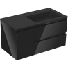 Mexen Orio dulap baie 90 cm cu lavoar Otis dreapta, 2S, 1D, negru lucios/negru mat - 91A13-09047-3-BBFFF70-W18P71