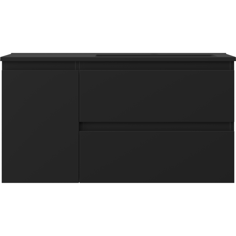 Mexen Orio dulap baie 90 cm cu lavoar Otis dreapta, 2S, 1D, negru mat - 91A13-09047-3-BBFFF71-W18P71