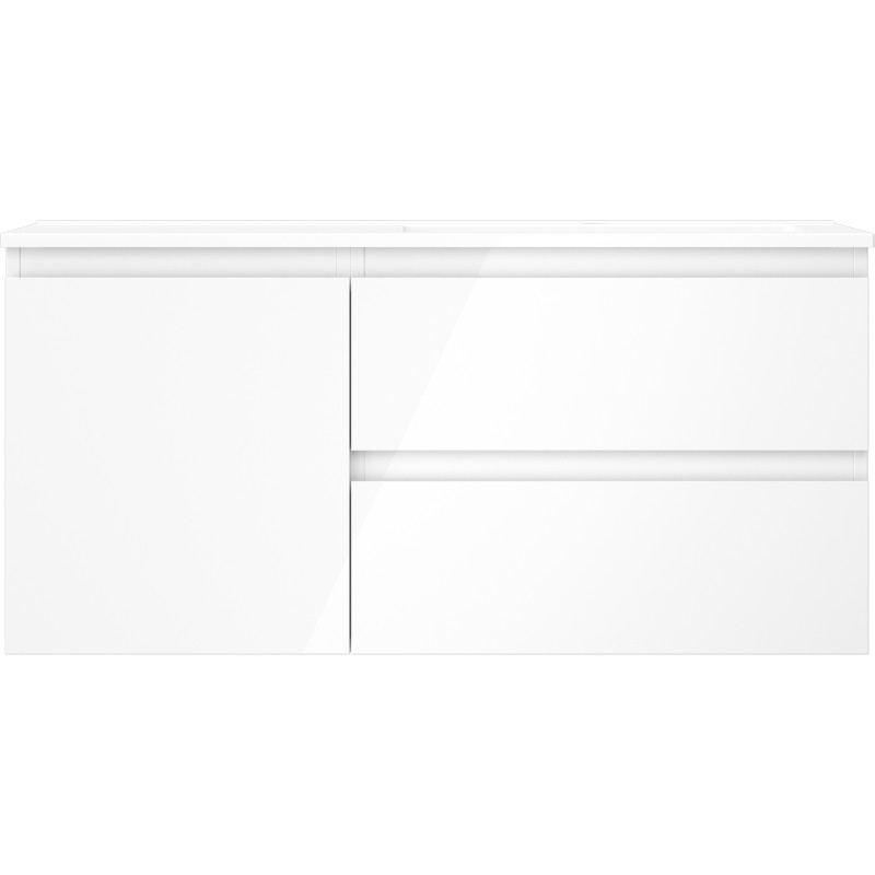 Mexen Orio dulap baie 100 cm cu chiuvetă Otis dreapta, 2S, 1D, alb lucios - 91A13-10047-3-BBFFF00-W18P00