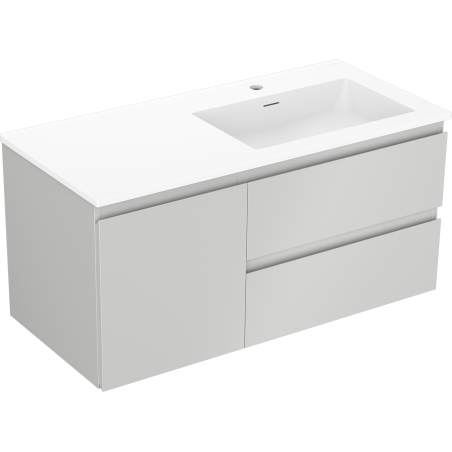 Mexen Orio fürdőszobai szekrény 100 cm mosdóval Otis jobbos, 2S, 1D, szürke matt/fehér matt - 91A13-10047-3-BBFFF62-W18P01
