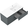 Mexen Orio dulap baie 100 cm cu lavoar Otis dreapta, 2S, 1D, grafit mat/alb mat - 91A13-10047-3-BBFFF66-W18P01